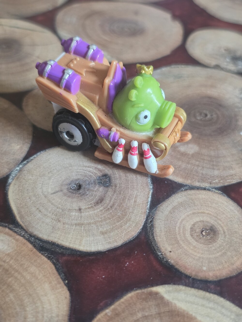 Angry Birds Go Telepods King Pig Green Sleigh Kart Car Exclusive RARE